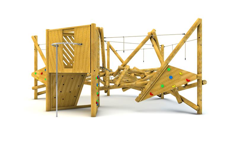 Technical render of a Crinkle Crags Climber with Platform and Fireman's Pole